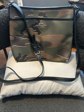 Coach File Camo Crossbody Bag in Green, Brown and Black
